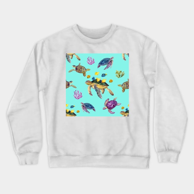 Sea Turtles All Over Tote Bag Crewneck Sweatshirt by candiscamera